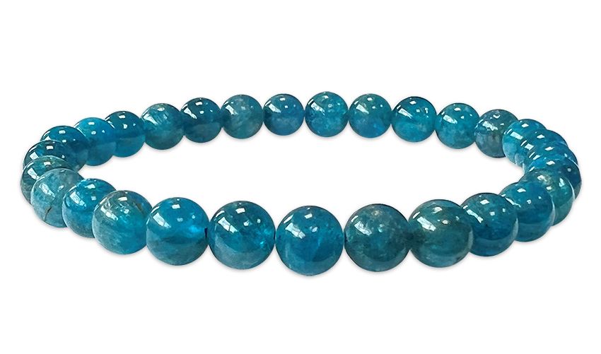 Bracciale con perline di apatite blu AA da 6-7 mm