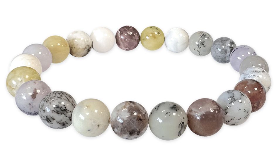 Bracciale Dendrite Opale Con Perline 8-9mm
