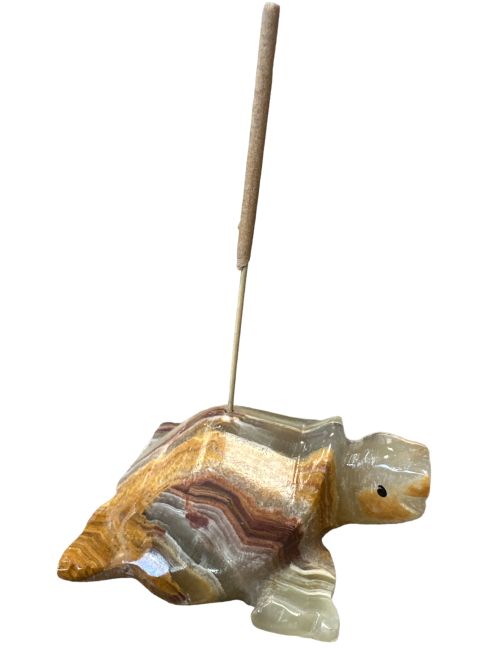 Portaincenso tartaruga pietra onice 6cm