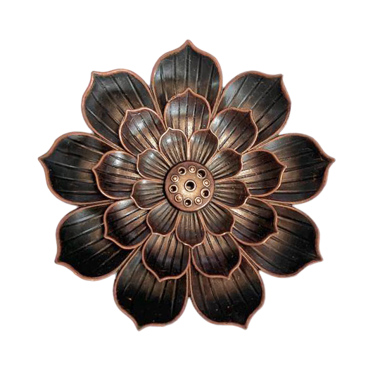Portaincenso in metallo Fiore di loto grande 8,5 cm
