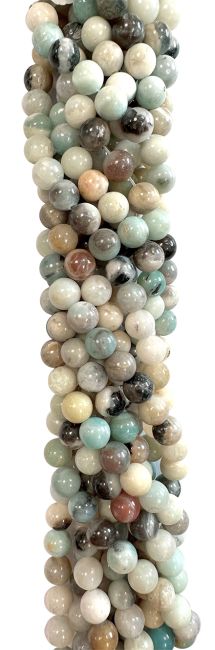 Perline di Amazzonia multicolore A da 8mm su filo da 40cm