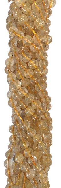 Perle di cristallo di rocca rutilo A+ da 6 mm su filo da 40 cm