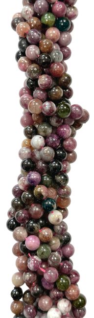 Perline di Tormalina A multicolore da 5-6 mm su filo da 40 cm