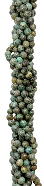 Perline turchesi africane naturali 8 mm su un filo di 40 cm