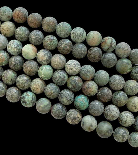 Turchese naturale dall'Africa perline opache da 6 mm su un filo da 40 cm