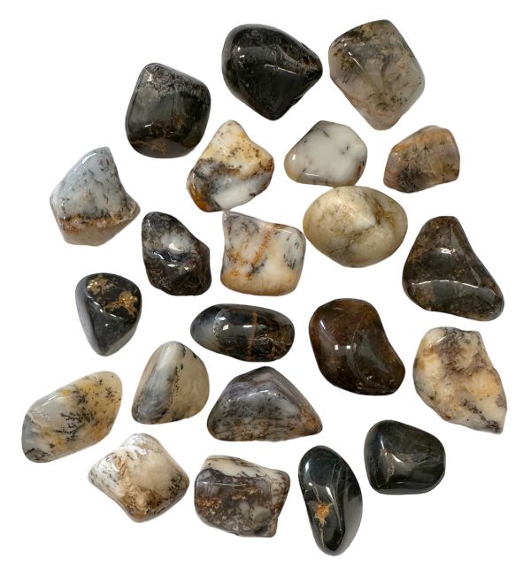 Pietre burattate opale dentrite nero 3-2 cm 250 g