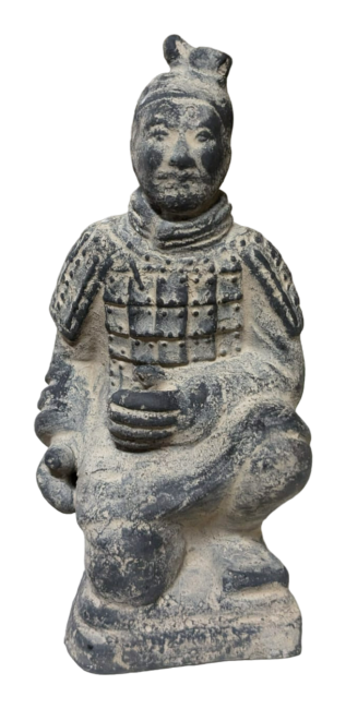 Statua Arciere Inginocchiato Nero in Terracotta 15 cm