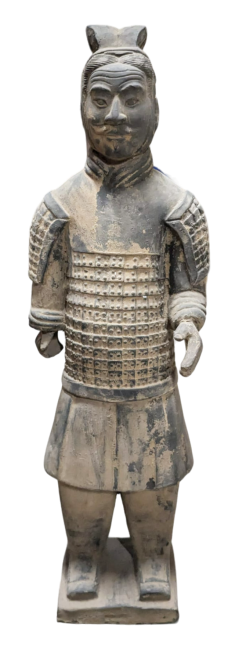 Statua Guerrieri Neri con Armatura in Terracotta 50cm