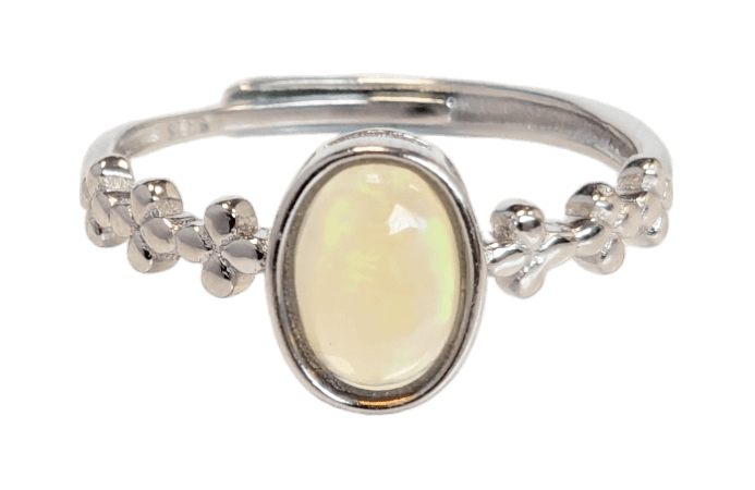 Anello in Argento 925 Opale Regolabile AA 5x7mm