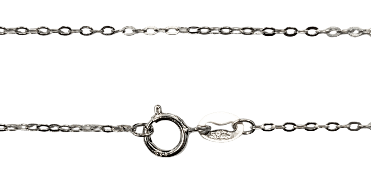 Collana a catena in argento 925 regolabile Maglia ovale catena 45 cm