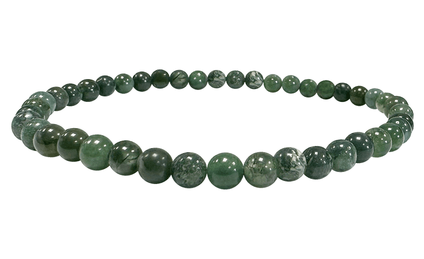 Bracciale Agata Muschiata A con perle di 4mm