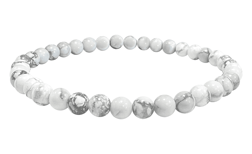 Bracciale Howlite A perles 4mm