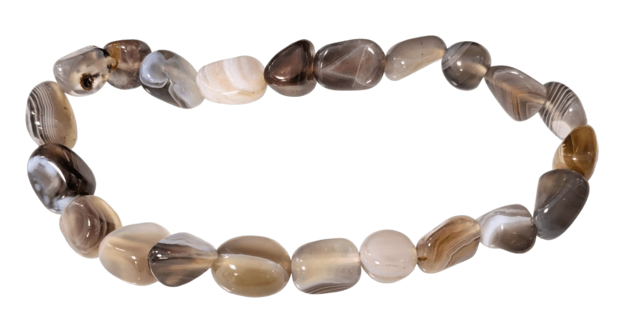 Bracciale in agata con pietre rotolate del Botswana A