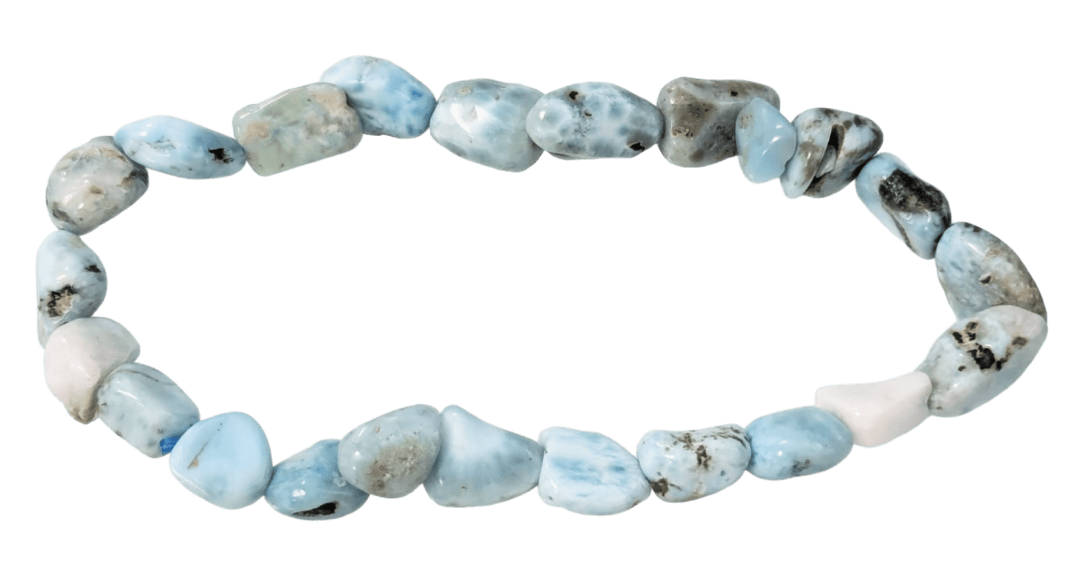 Bracciale con pietre burattate Larimar A 5-8mm