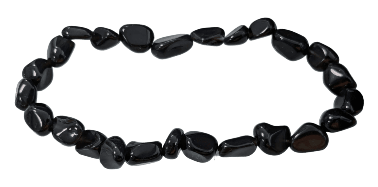 Bracciale di  nere ossidiana A pietre rotolate