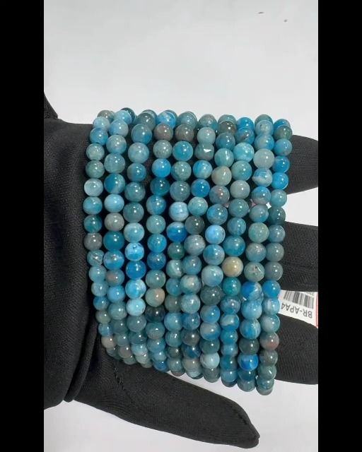 Bracciale In Apatite Blu A Perline Da 5-6 Mm