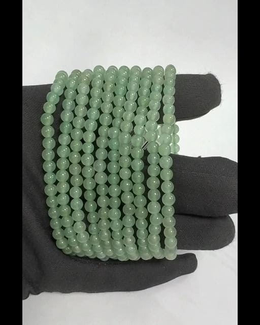 Bracciale Aventurine verde perline 4mm