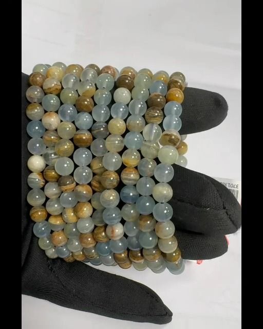 Bracciale Calcite Blu Mix AA perline 6-7mm