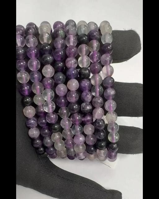 Bracciale in Fluorite Viola con perline da 6mm