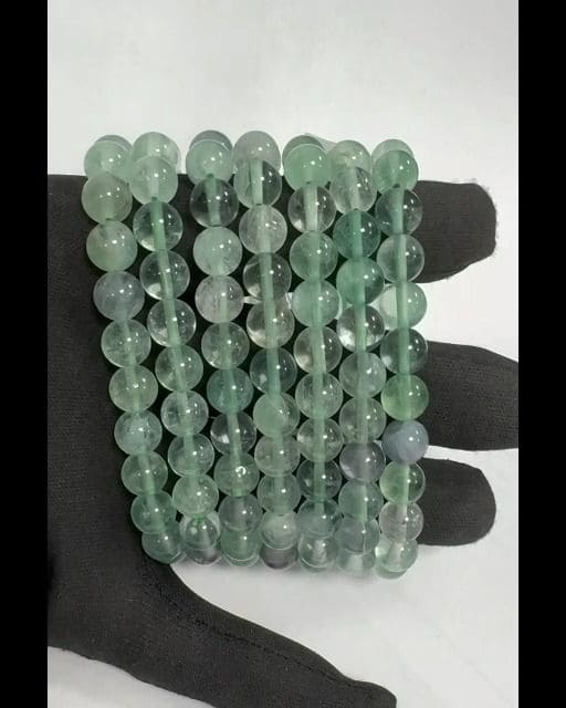 Bracciale In Fluorite Verde A Perline Da 8 Mm