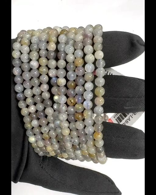 Bracciale in labradorite con perline da 4-5 mm