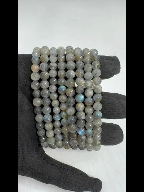 Bracciale in labradorite con perle da 5.5-6.5 mm