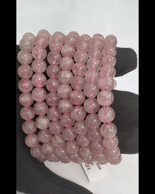 Bracciale al Quarzo Fragola ematoide A perles 8mm