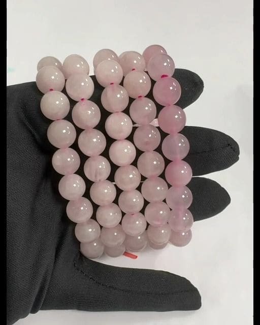 Perle braccialetto di quarzo rosa A 10mm